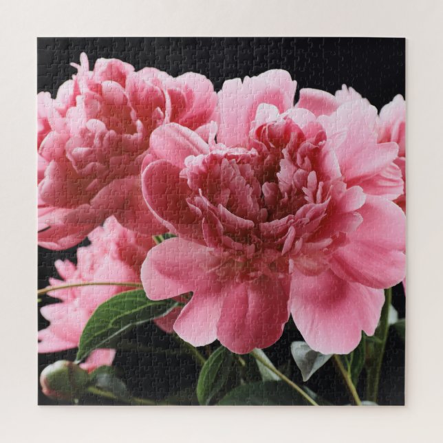 Puzzle Peony Bouquet Closeup: Rojo rosa (Vertical)