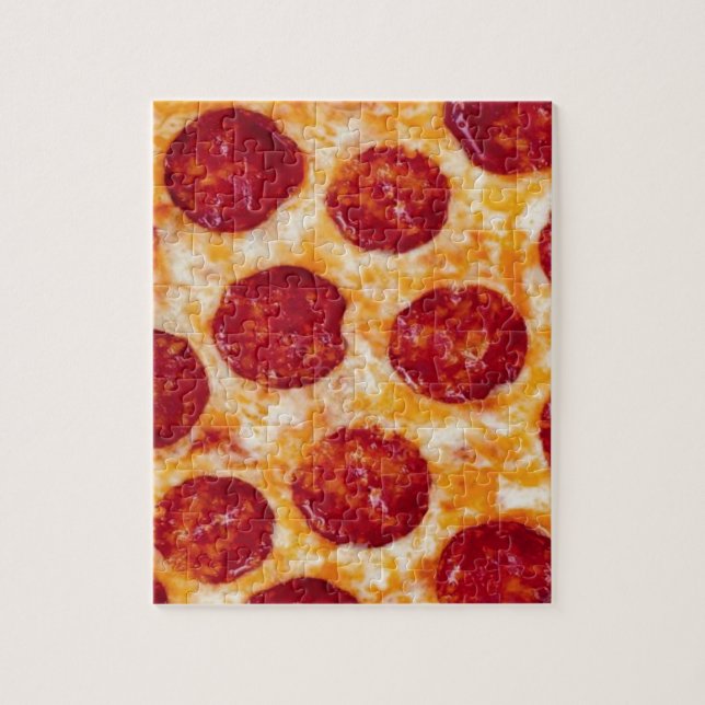 Puzzle Pepperoni Pizza Hot and Yummy! (Vertical)