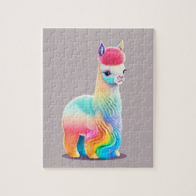 Puzzle Pequeña Alpaca colorida (Vertical)