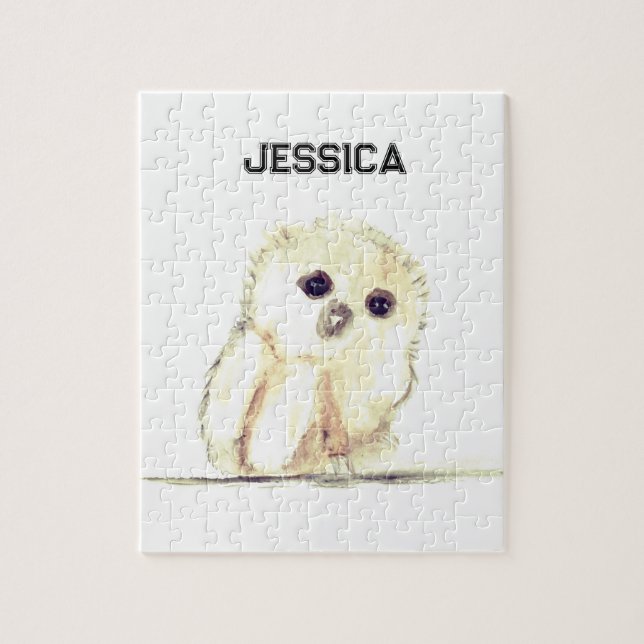 Puzzle Pequeña ave de búho Animal Woodland Forest (Vertical)