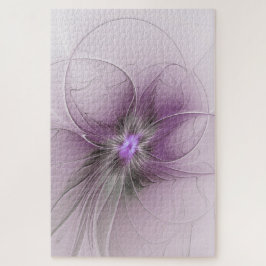 Puzzle Pequeña belleza arte floral fractal moderno gris m
