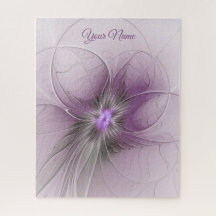 Pequeña belleza fractal moderno gris mauve flor