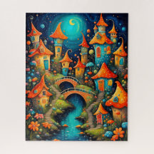 pequeña ciudad de cuento de hadas de fantasía