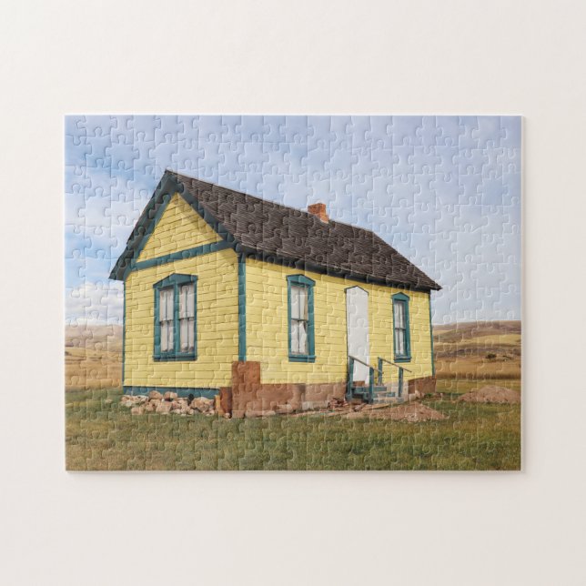 Puzzle Pequeña Cottage amarilla (Horizontal)