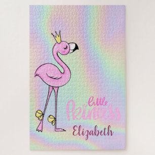 Puzzle Pequeña Princesa Ombre De Flamingo Rosa