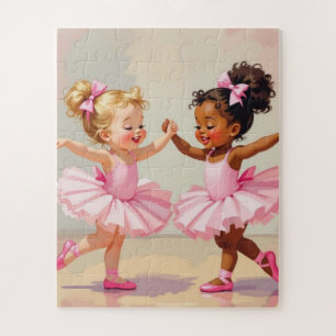 Puzzle Pequeñas Bailarinas Bailando Ilustración Bonita