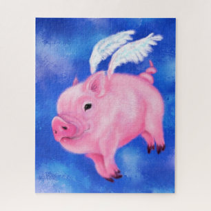 Puzzle Pequeño Ángel de cerdo volador - colección de arte
