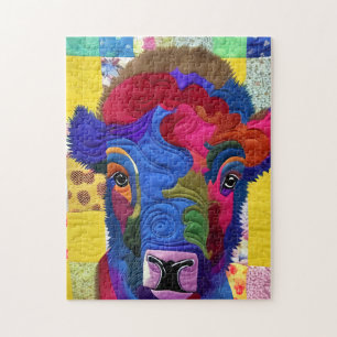 Puzzle Pequeño Baby Bison Quilt Like Design