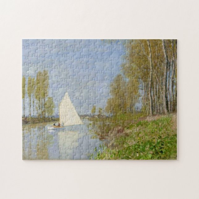 Puzzle Pequeño barco en un Bella Artes de Monet de Seine  (Horizontal)