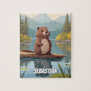 Puzzle Pequeño castor en los niños personalizados del lag