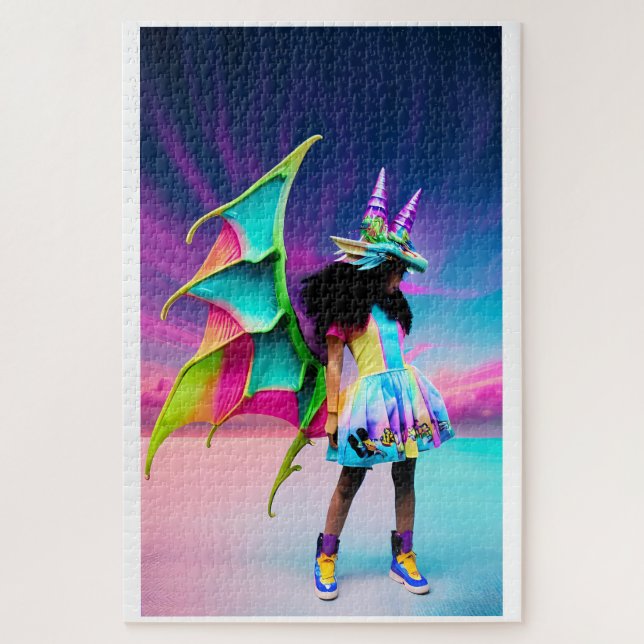 Puzzle Pequeño Chica Dragón (Vertical)