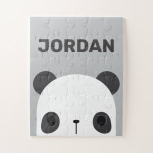 Puzzle Pequeño oso oso panda con nombre personalizado
