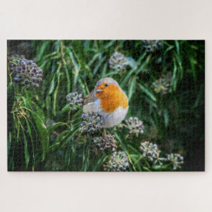Puzzle Pequeño pájaro lindo en la planta