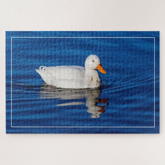 Puzzle Pequeño Pato Blanco En Agua Estridente (Horizontal)