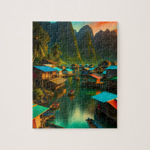 Puzzle Pequeño pueblo pesquero indonesio