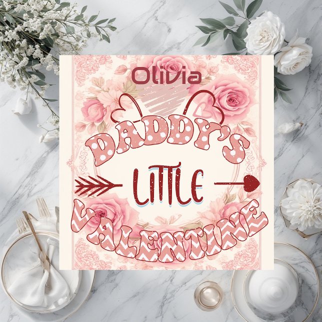 Puzzle Pequeño San Valentín de Papá Rosa Suave Marfil (Daddys Little Valentine Soft Blush Pink Rose Ivory Jigsaw Puzzle)