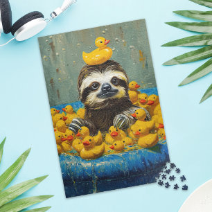 Puzzle Perezoso Divertido Pato de Goma de Piscina Rompeca