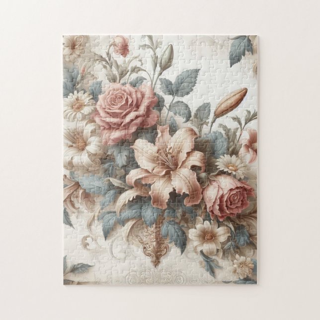 Puzzle Perfección floral anticuada ligera (Vertical)