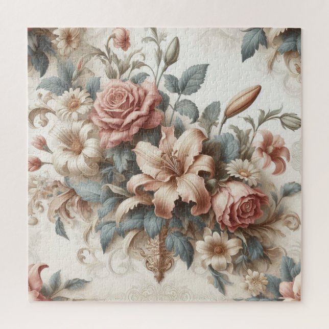 Puzzle Perfección floral anticuada ligera (Vertical)