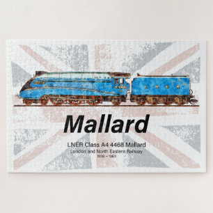Puzzle Perfil de locomotora de mallard LNER clase A4 con 