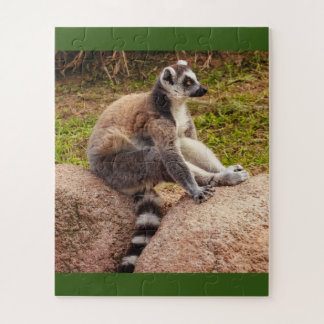 Puzzle perfil de un lemur de una Madagascar en