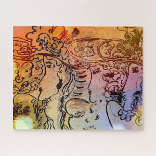 Puzzle Perfiles de color colorido de color estilo Peter M