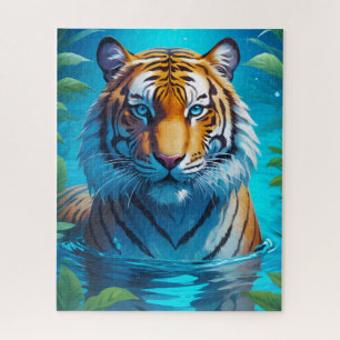 Puzzle Perfiles de tigres brillantes Foto de tigres rompe
