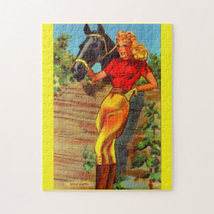 Puzzle perno-para arriba galón de los años 40 y caballo