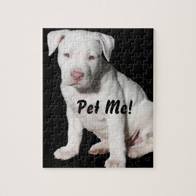Puzzle Perrito blanco de Pitbull del bebé (Vertical)