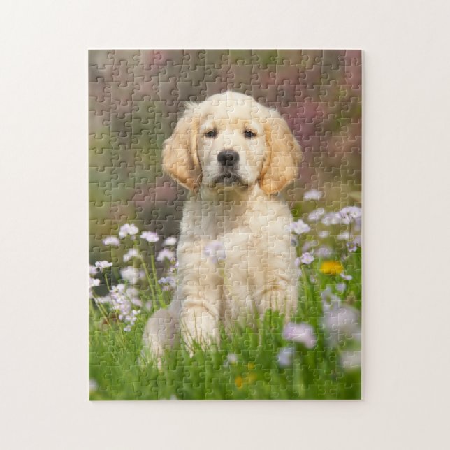 Puzzle Perrito del golden retriever un Goldie lindo (Vertical)