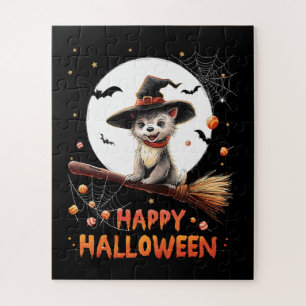 Puzzle Perrito Divertido Bruja Caramelo Fantasma Espeluzn