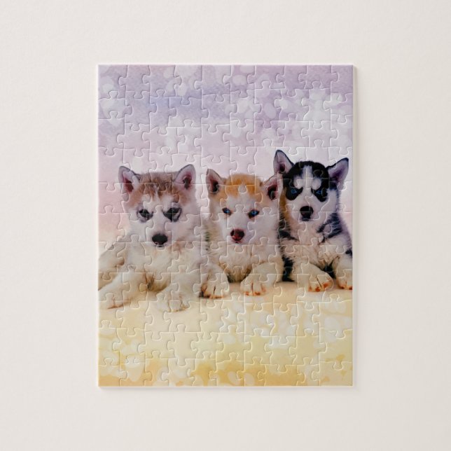 Puzzle Perritos del husky siberiano (Vertical)