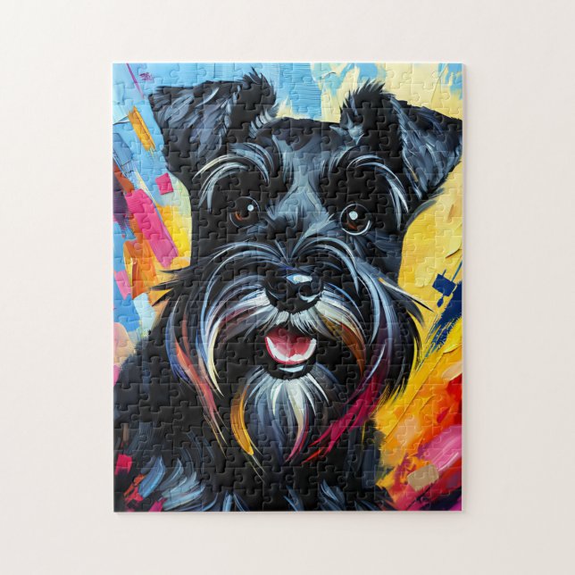 Puzzle Perro Acrílico Impresión Perro Schnauzer en miniat (Vertical)