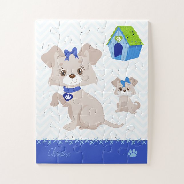 Puzzle Perro adorable y dulce mami con cachorro (Vertical)