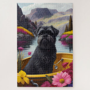 Puzzle Perro Affenpinscher en un pádel: una aventura escé