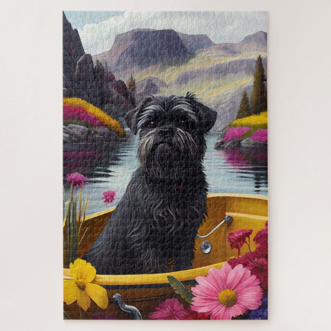 Puzzle Perro Affenpinscher en un pádel: una aventura escé (Vertical)