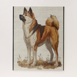Puzzle Perro Akita americano del libro de cuentos de hada