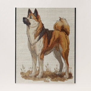 Puzzle Perro Akita americano del libro de cuentos de hada
