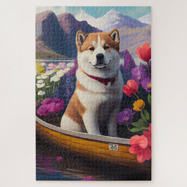 Puzzle Perro Akita en un pádel: una aventura escénica (Vertical)