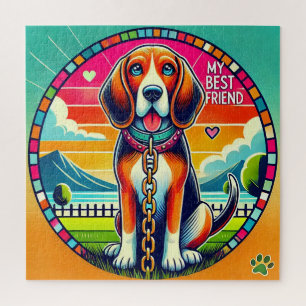 Puzzle Perro animado lindo