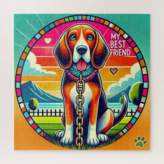 Puzzle Perro animado lindo (Vertical)