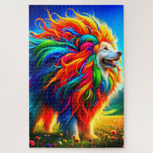 Puzzle Perro arco iris