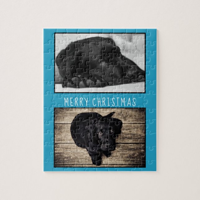 Puzzle Perro azul lindo cachorro 2 Navidades de Collage d (Vertical)