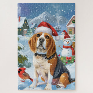 Puzzle Perro Beagle en el País de las Maravillas Invernal