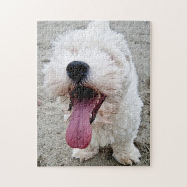 Puzzle Perro blanco del perrito feliz, malteese, (Vertical)