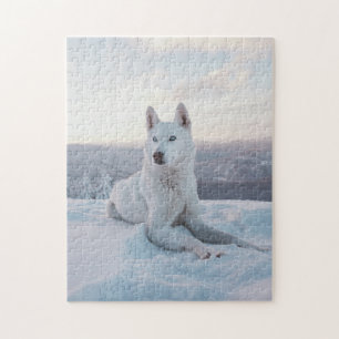 Puzzle Perro blanco majestuoso