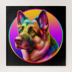 PUZZLE PERRO BONITO ARCOÍRIS COLORIDO
