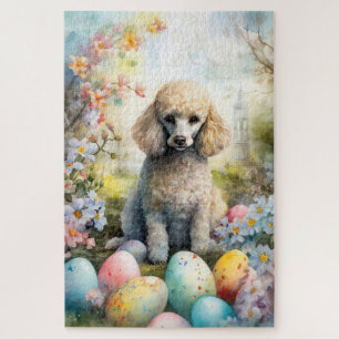 Puzzle Perro Caniche con Huevos de Pascua Fiesta