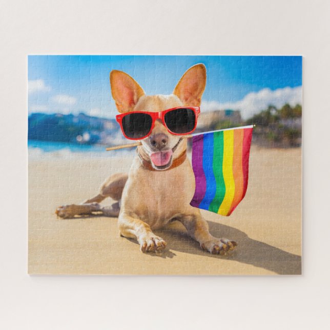 Puzzle Perro Chihuahua en la playa (Horizontal)