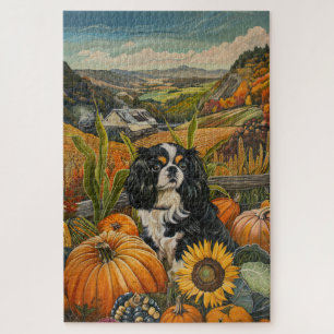 Puzzle Perro Chin Japonés Cosecha de Otoño Día de Acción